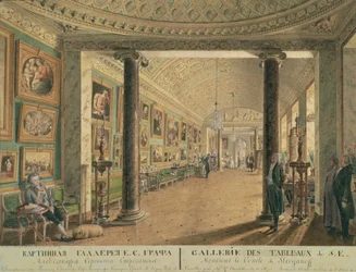 Bildgalleriet i Stroganovpalatset i St. Petersburg, 1793 (penna, pensel, bläck och wc)